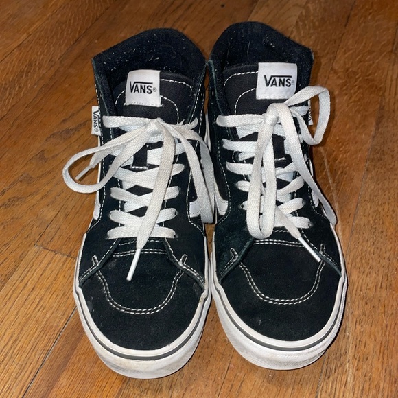 •VANS•THE LEGENDARY HIGH-TOP BLACK/WHITE OLD SKOOL SNEAKER SIZE 5Y=6.5-7/WOMENS - Picture 3 of 10